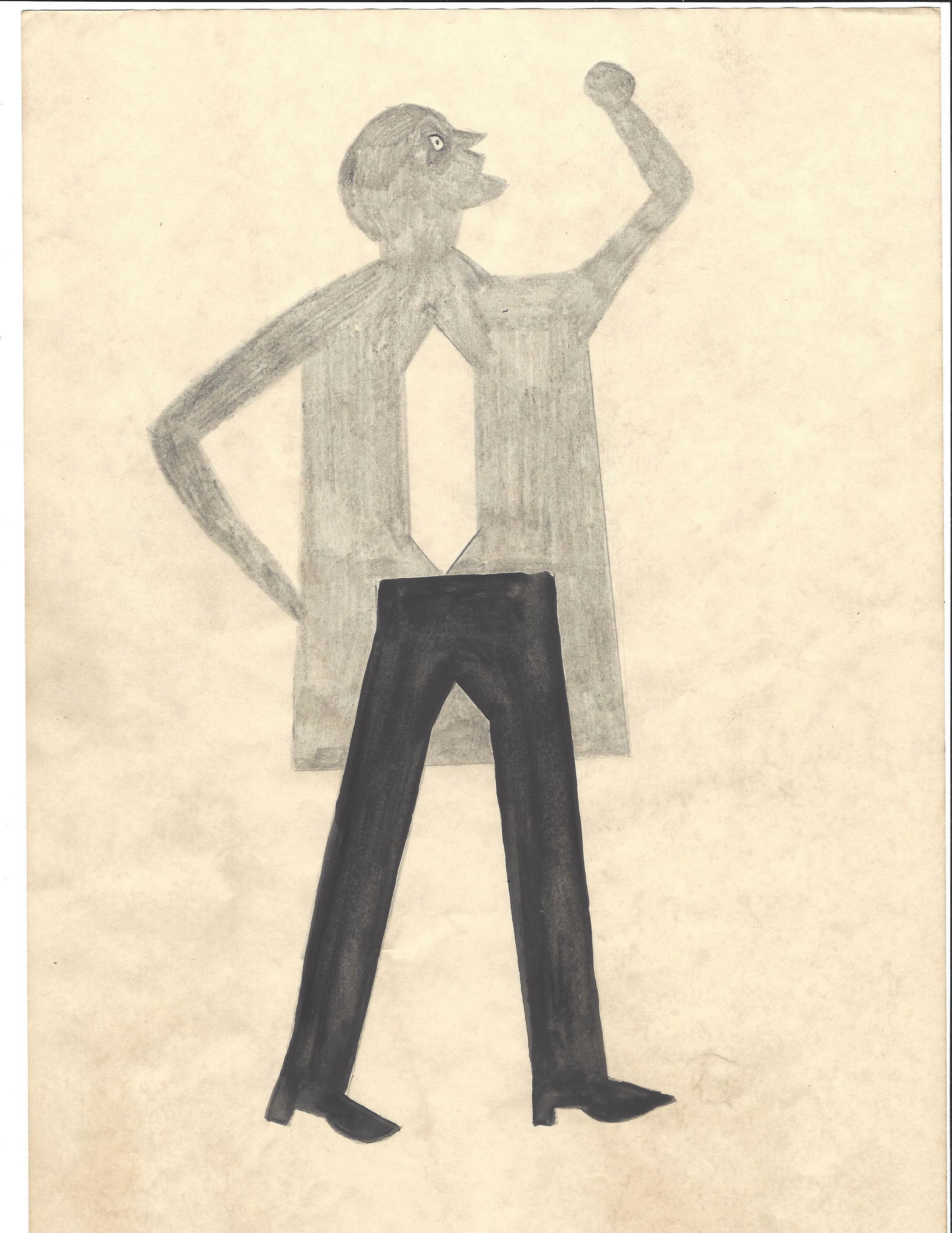 Bill Traylor Art Drawing Painting on Paper: Bill Traylor Art Drawing Painting on Paper. Mixed Medium on Paper. Pictures are as accurate as possible, however color may look different on each monitor. Good Condition -. See Photos, Missing corner.