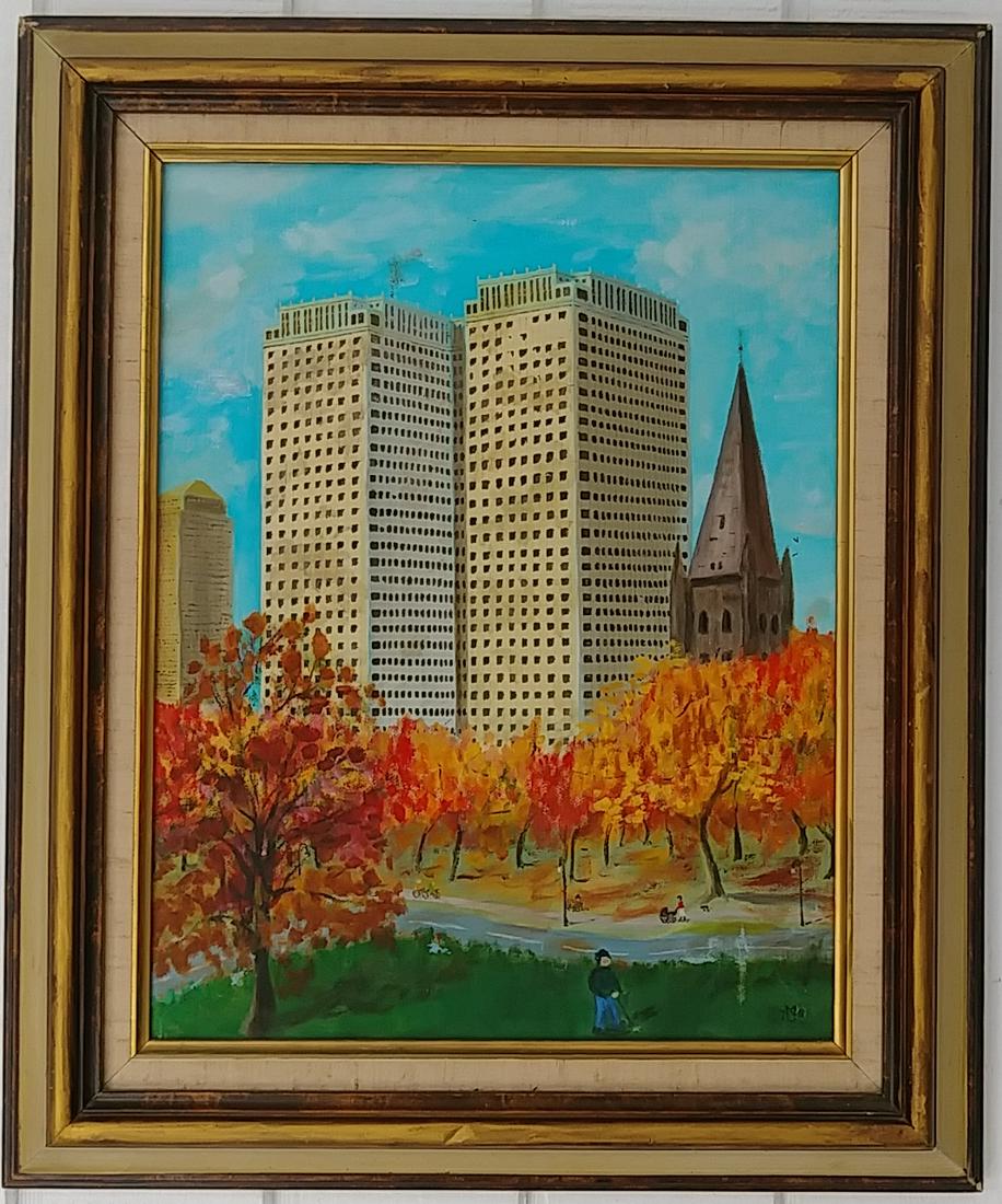 New York Central Park  Oil Painting on Canvas Framed (1 of 3)