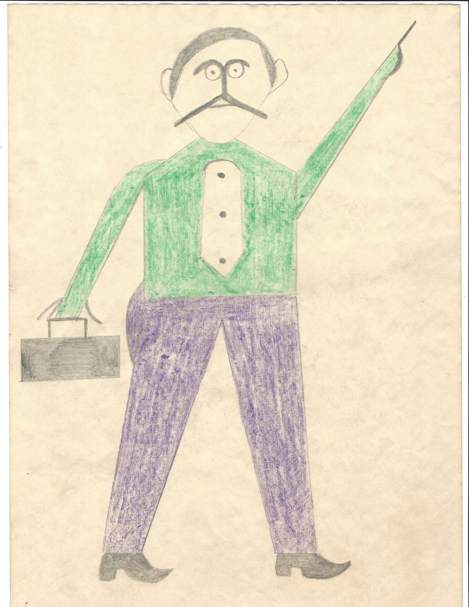 Bill Traylor Art Drawing Painting on Paper: Bill Traylor Art Drawing Painting on Paper. Mixed Medium on Paper. Pictures are as accurate as possible, however color may look different on each monitor. Good Condition -. See Photos, Missing corner.