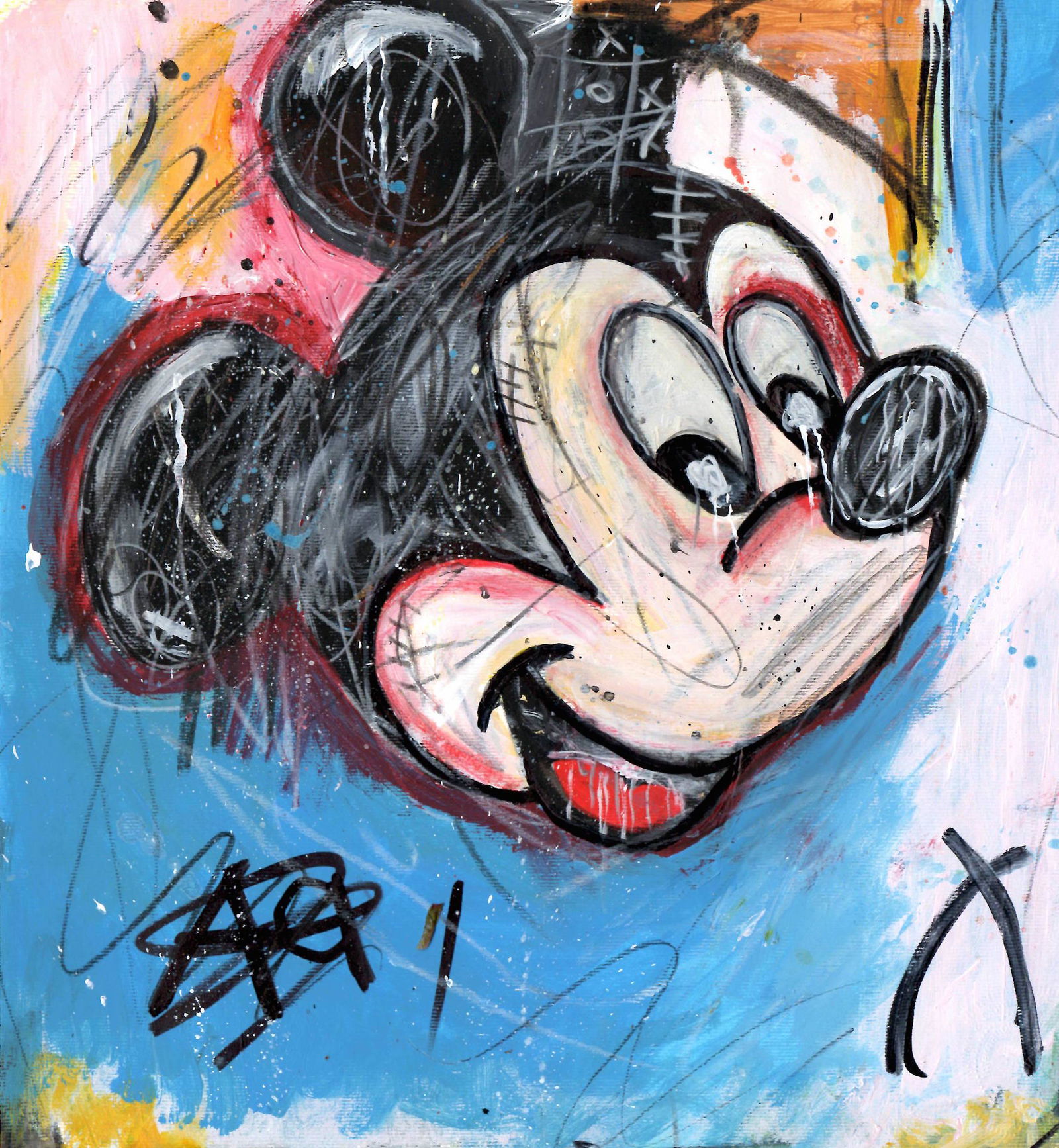 Jean-Michele Basquiat - Painting on Thick Paper (1 of 2)