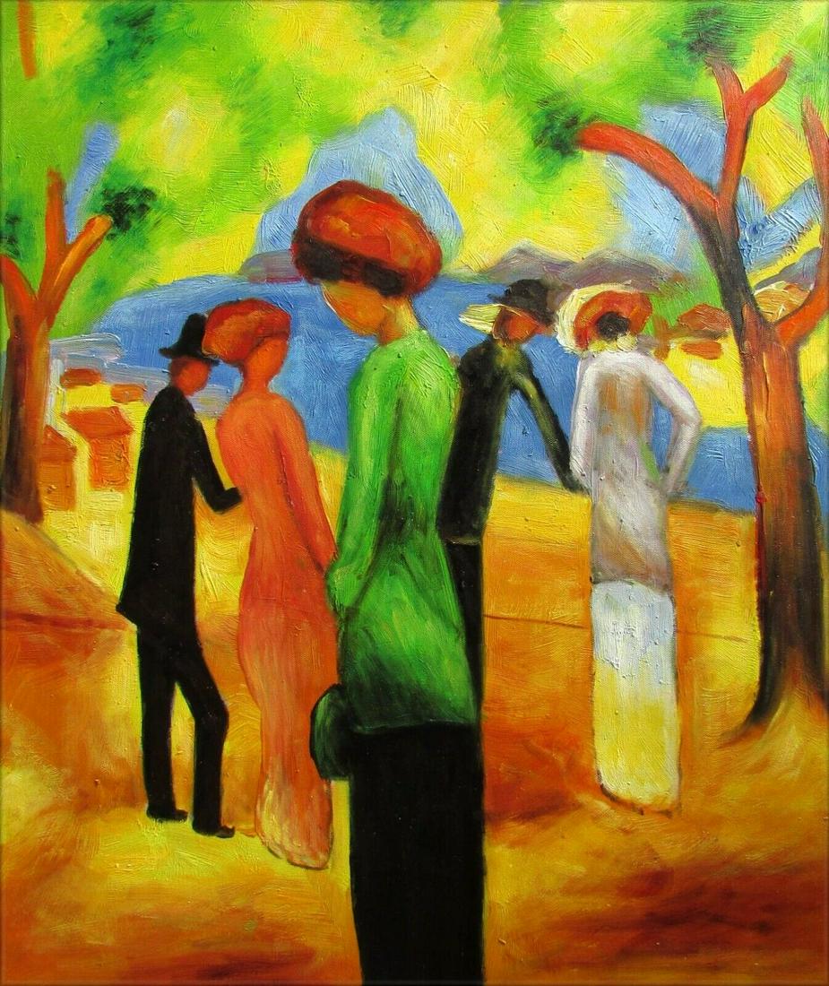 August Macke Fashion Store,Oil Painting on Canvas.: August Macke Fashion Store,Oil Painting on Canvas. Painting Size: 24 x 20 inches. Canvas Only See photos as part of the description. It is being sold in the manner or style of the artist, declared as