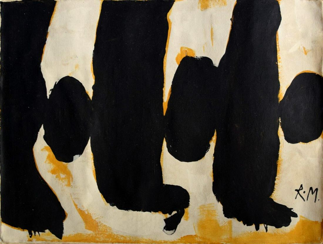 Vintage Abstract Canvas Signed Rm (Motherwell) (1 of 4)