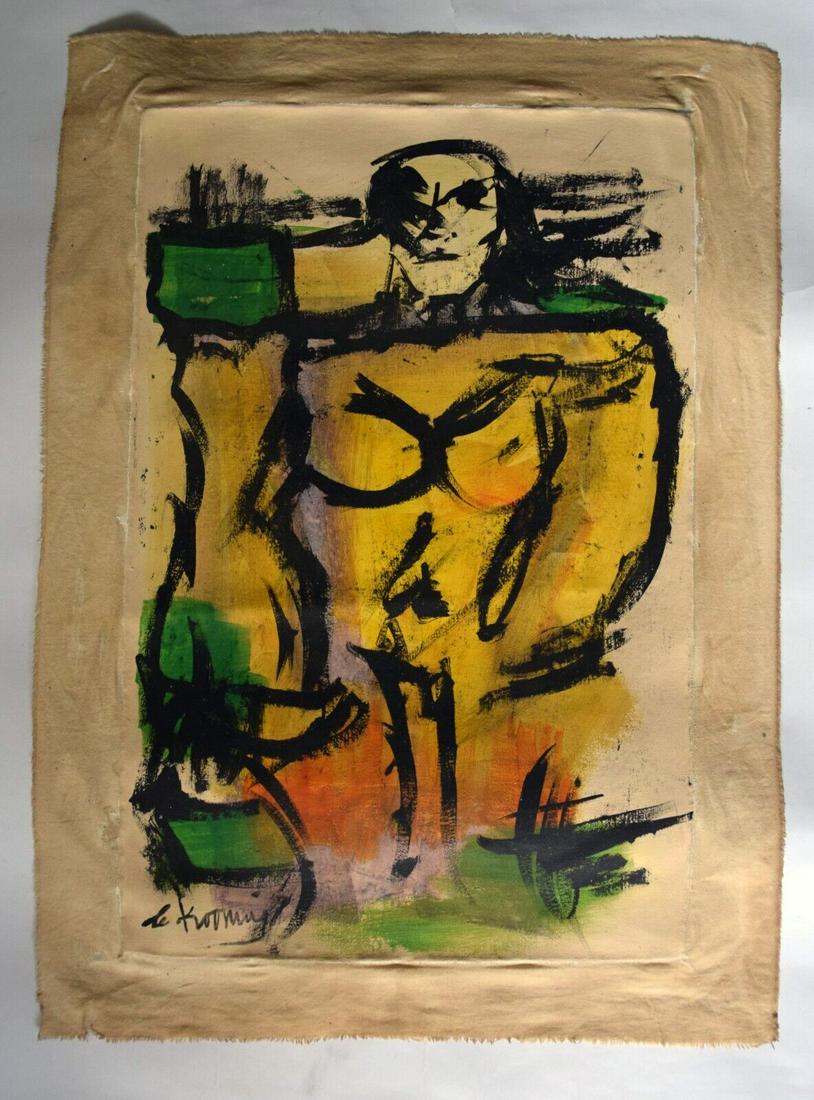 Vintage Abstract Canvas Signed DeKooning (1 of 3)