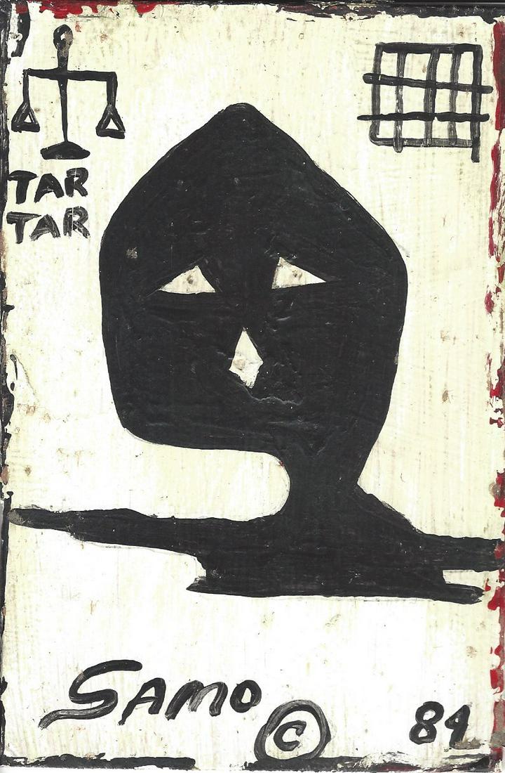 JEAN-MICHEL BASQUIAT PAINTING SOUVENIR SUBWAY ART POSTCARD COLLECTION (SAMO HEAD 84) (1 of 2)