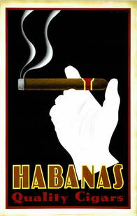 Large Habanas Quality Cigar Print Poster, Thick Paper: Large Habanas Quality Cigar Print Poster, Thick Paper.. Approximate Measurements: 27 x 18 inches