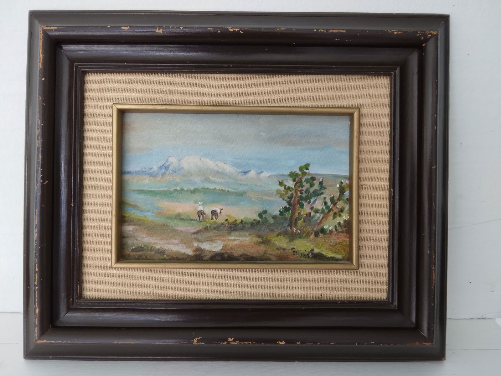 Valley Fields Farm Hunting Landscape Oil Painting Signed (1 of 5)
