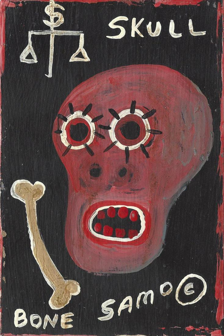 JEAN-MICHEL BASQUIAT 85 PAINTING SOUVENIR SUBWAY ART POSTCARD COLLECTION (SAMO SKULL) (1 of 2)