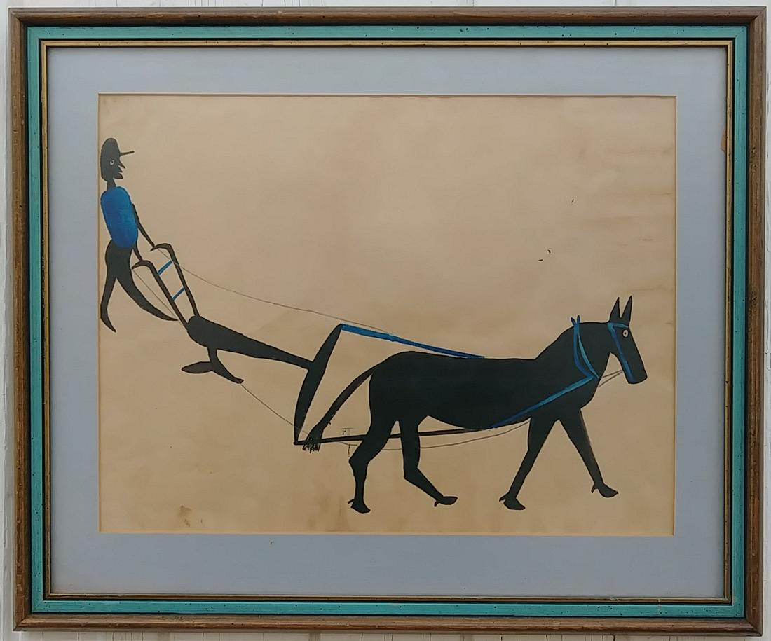 Bill Taylor Art Drawing Painting Framed- Man and Horse (1 of 6)