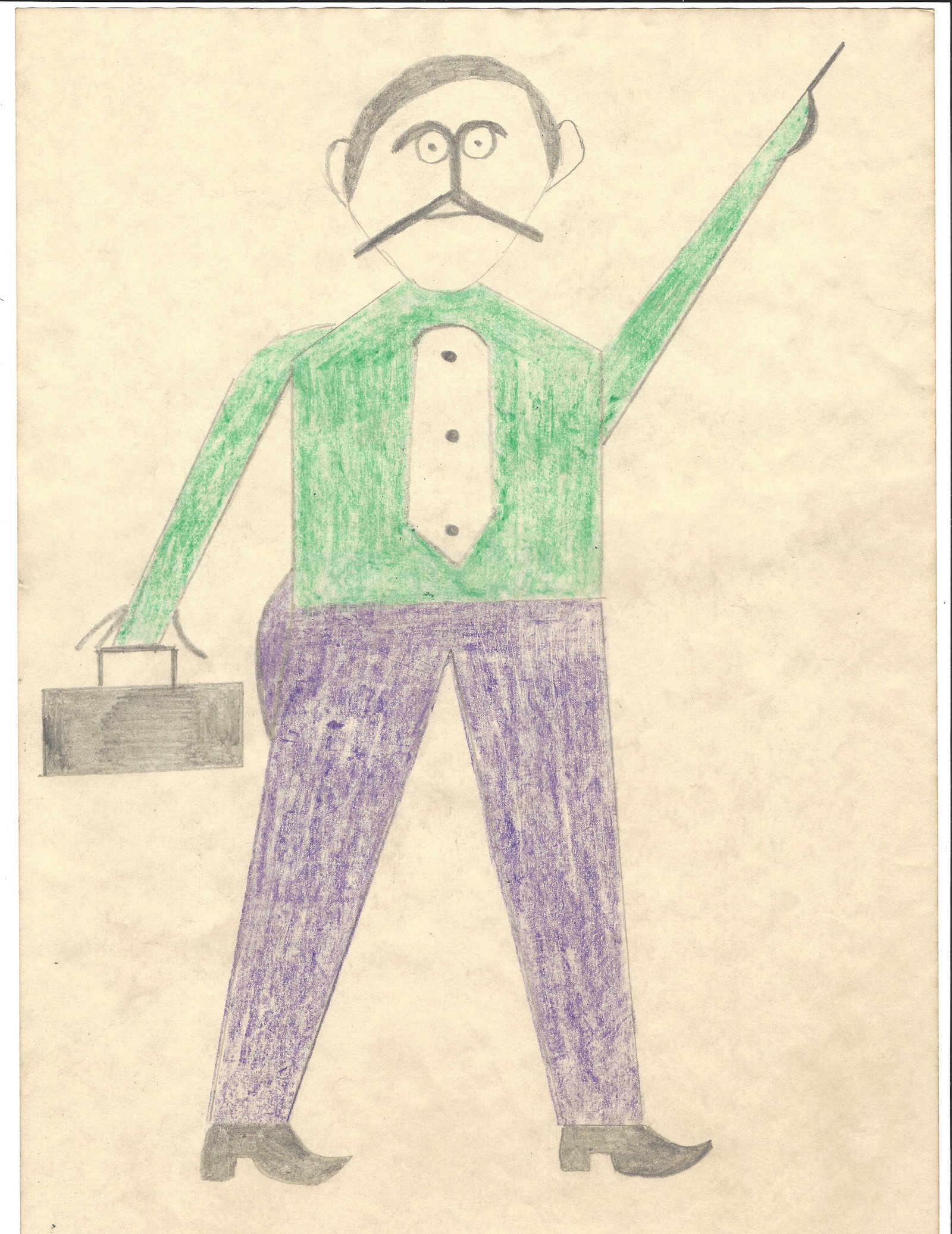 Bill Traylor Art Drawing Painting on Paper: Bill Traylor Art Drawing Painting on Paper. Mixed Medium on Paper. Pictures are as accurate as possible, however color may look different on each monitor. Good Condition -. See Photos, Missing corner.