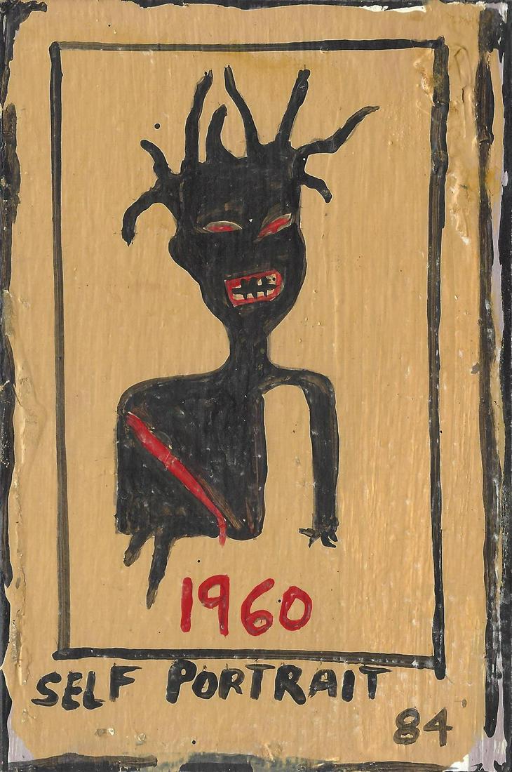 JEAN-MICHEL BASQUIAT  PAINTING SOUVENIR SUBWAY ART POSTCARD COLLECTION (SELF PORTRAIT 84) (1 of 2)