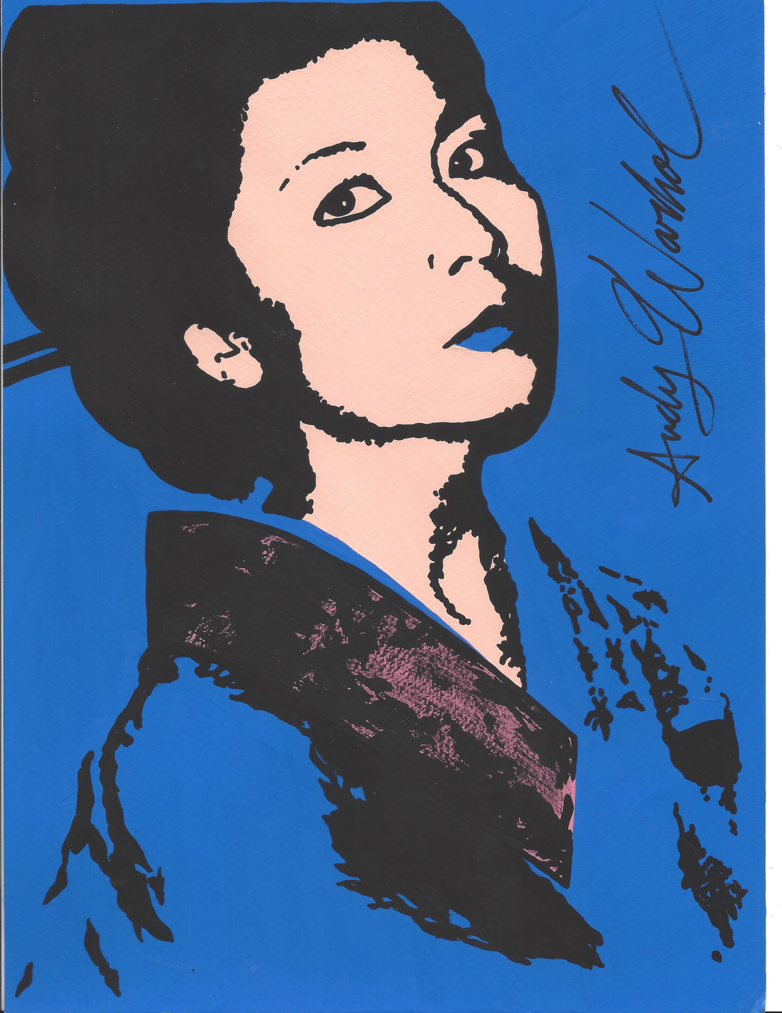 Signed Andy Warhol Mixed Media on Paper: Signed Andy Warhol Mixed Media on Paper. On verso, also stamp. Approx Size: 11 3/4 x 8 1/2 inches. All lots that do not carry established documented provenance nor any past record of auction history r