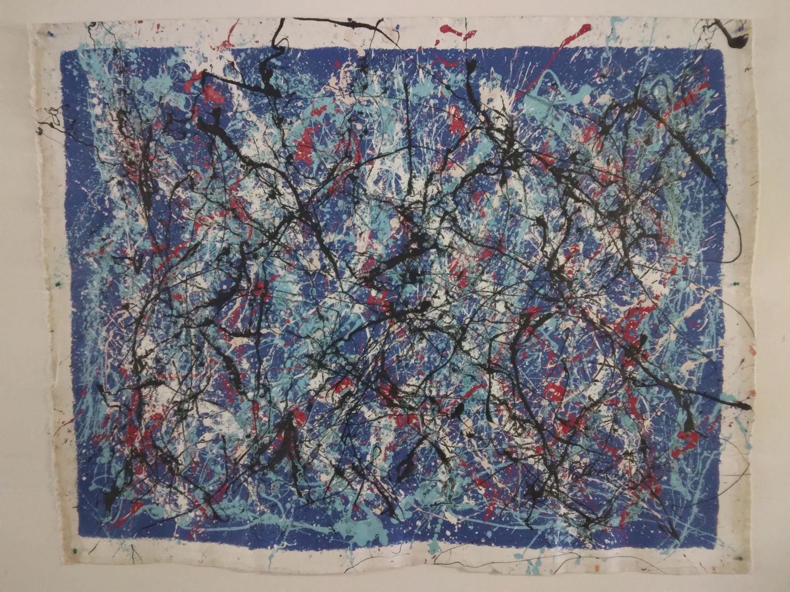 XL Signed Pollock Abstract Art Painting on Canvas (1 of 8)