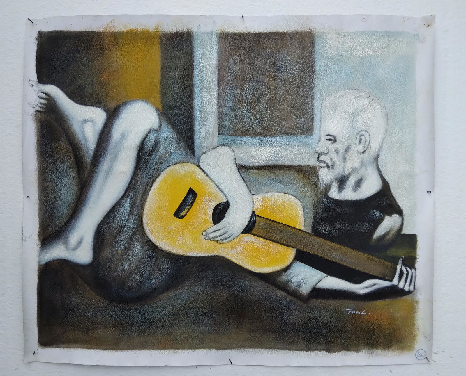 Guitar Player Oil Painting on Canvas (1 of 6)