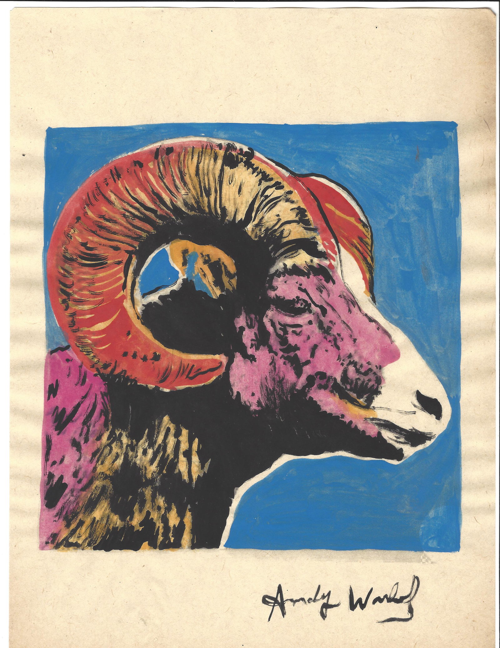 Signed Andy Warhol Mixed Media on Paper.: Signed Andy Warhol Mixed Media on Paper. On verso, also stamp inscribed Authorized by the Andy Warhol Foundation. Approx Size: 11 3/4 x 8 1/4 inches. All lots that do not carry established documented 