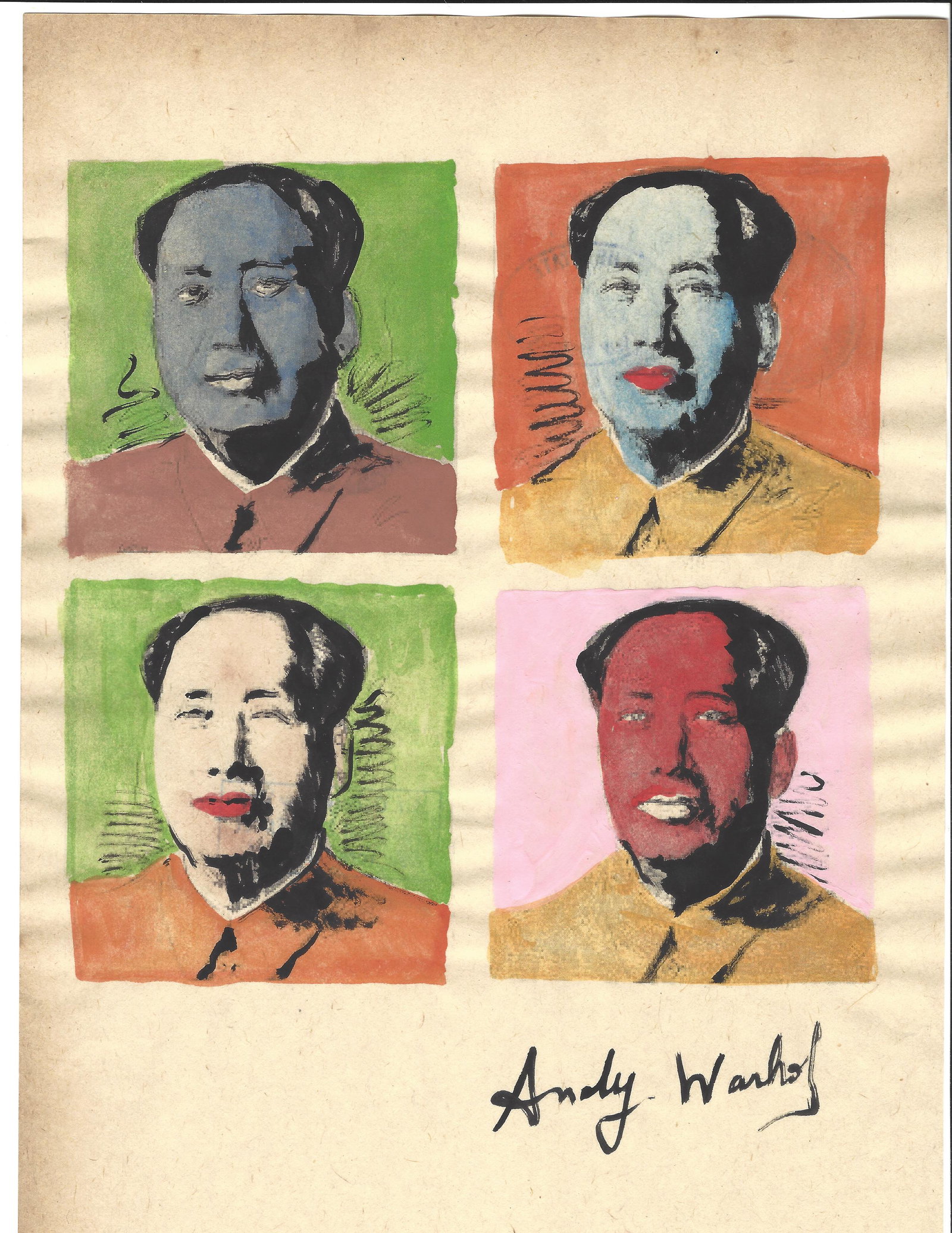 Signed Andy Warhol Mixed Media on Paper.: Signed Andy Warhol Mixed Media on Paper. On verso, also stamp inscribed Authorized by the Andy Warhol Foundation. Approx Size: 11 3/4 x 8 1/4 inches. All lots that do not carry established documented 