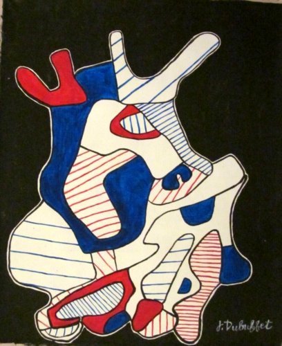 Signed J Dubuffet, Modern Expressionism Painting On Canvas (1 of 4)