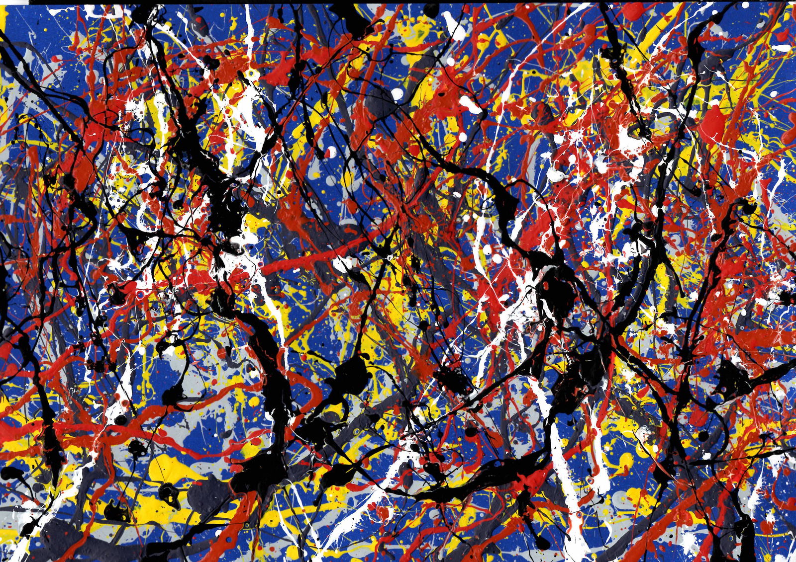 Jackson Pollock Abstract Painting on Paper: Jackson Pollock Abstract Painting on Paper -Approx Painting Size: 17 1/2 x 12 1/2 Inches. Painting is done in the modern, abstract expressionist style for which Pollock is known. It is being sold in t