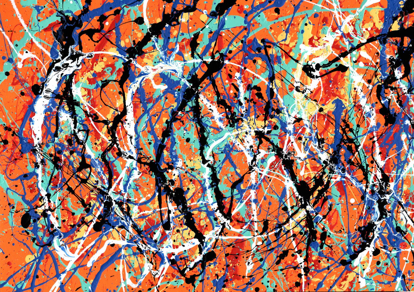 Jackson Pollock Abstract Painting on Paper: Jackson Pollock Abstract Painting on Paper -Approx Painting Size: 17 1/2 x 12 1/2 Inches. Painting is done in the modern, abstract expressionist style for which Pollock is known. It is being sold in t