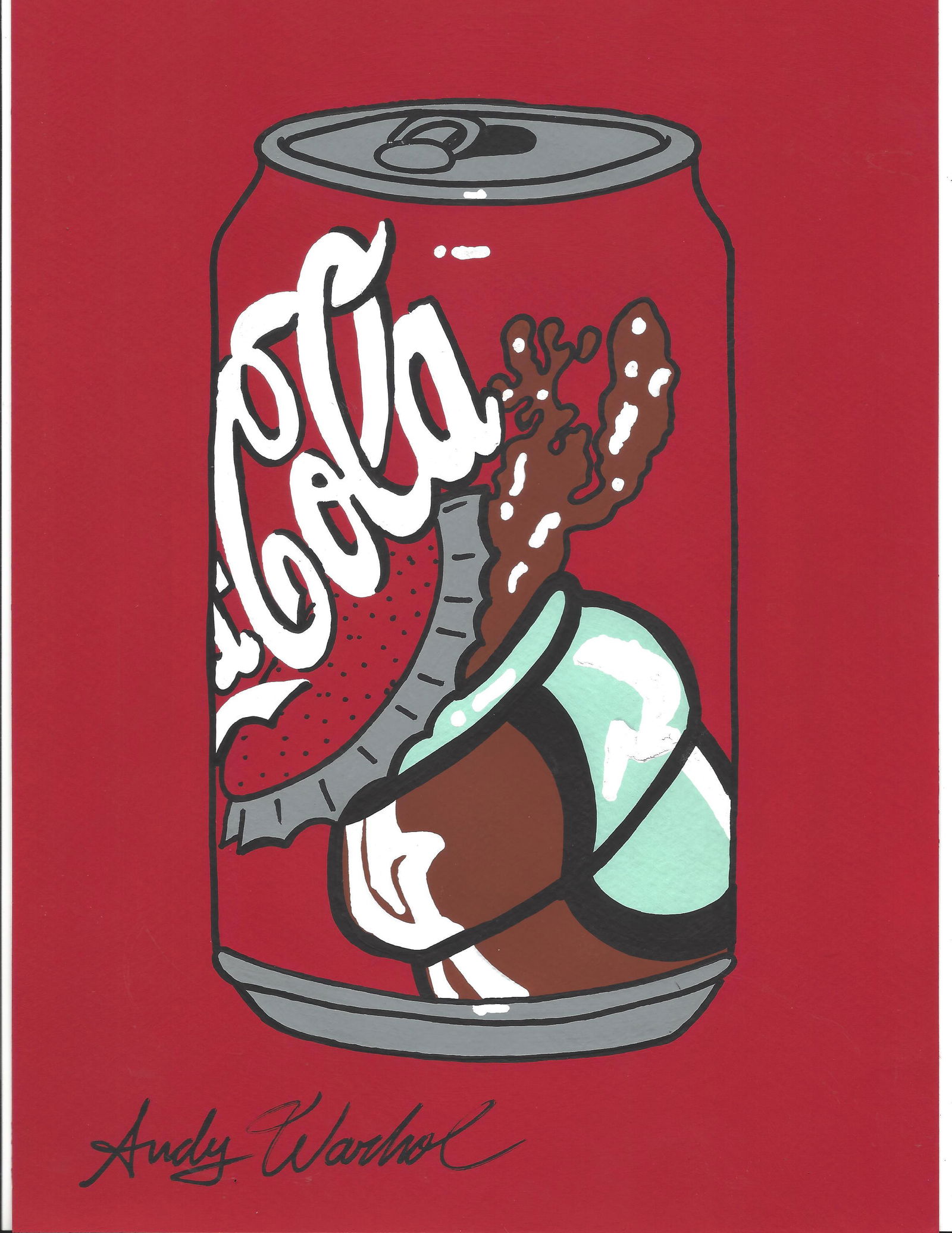 Signed Andy Warhol Mixed Media on Paper Coca Cola (1 of 2)