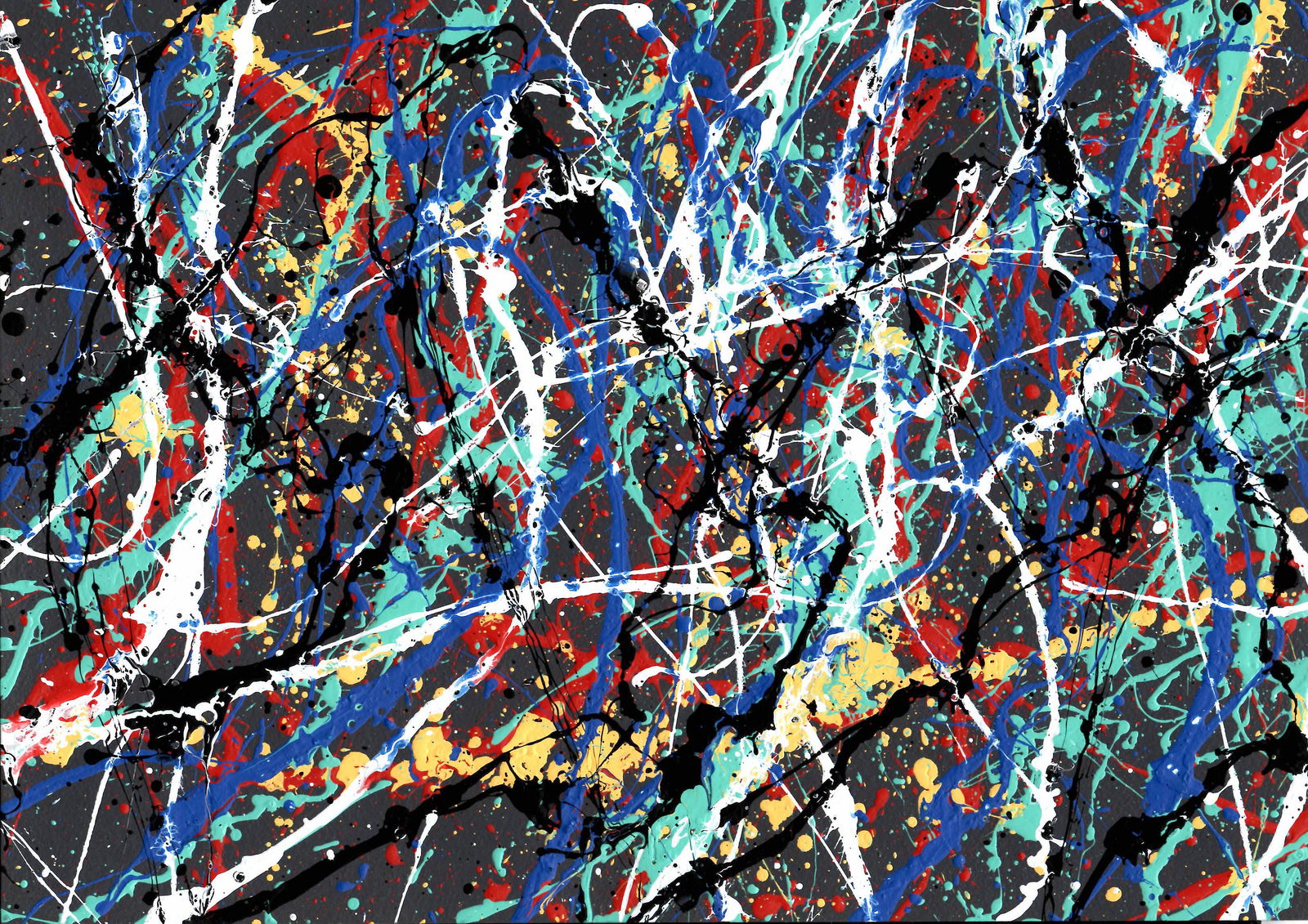 Jackson Pollock Abstract Painting on Paper: Jackson Pollock Abstract Painting on Paper -Approx Painting Size: 17 1/2 x 12 1/2 Inches. Painting is done in the modern, abstract expressionist style for which Pollock is known. It is being sold in t