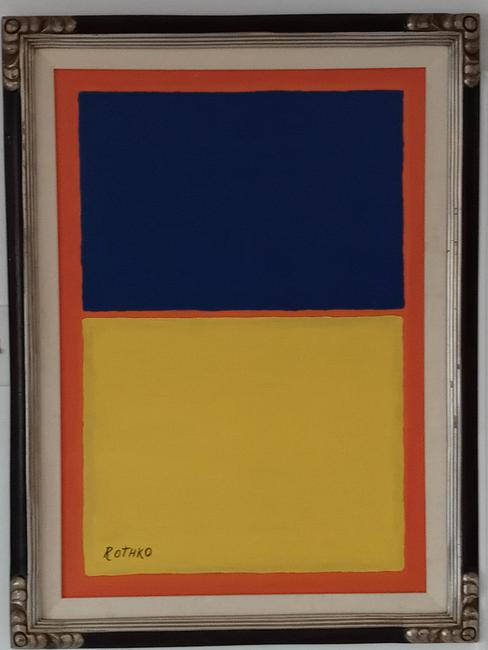 Signed Rothko Expressionism Abstract Painting Framed. Painting Size: 34 x 24 inches. Frame Size: 29 (1 of 4)
