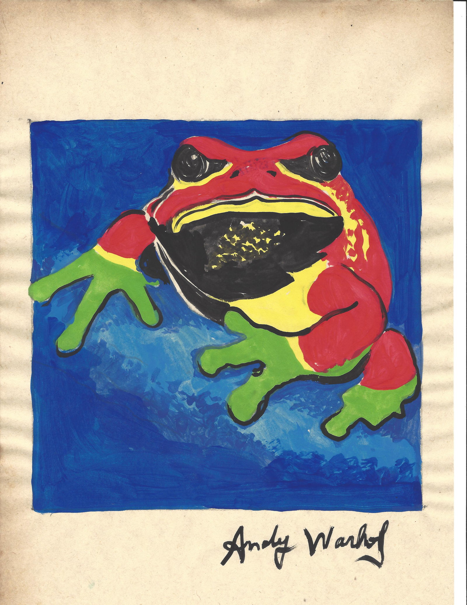 Signed Andy Warhol Mixed Media on Paper: Signed Andy Warhol Mixed Media on Paper. On verso, also stamp inscribed Authorized by the Andy Warhol Foundation. Approx Size: 11 3/4 x 8 1/4 inches. Provenance: This item has limited provenance from 