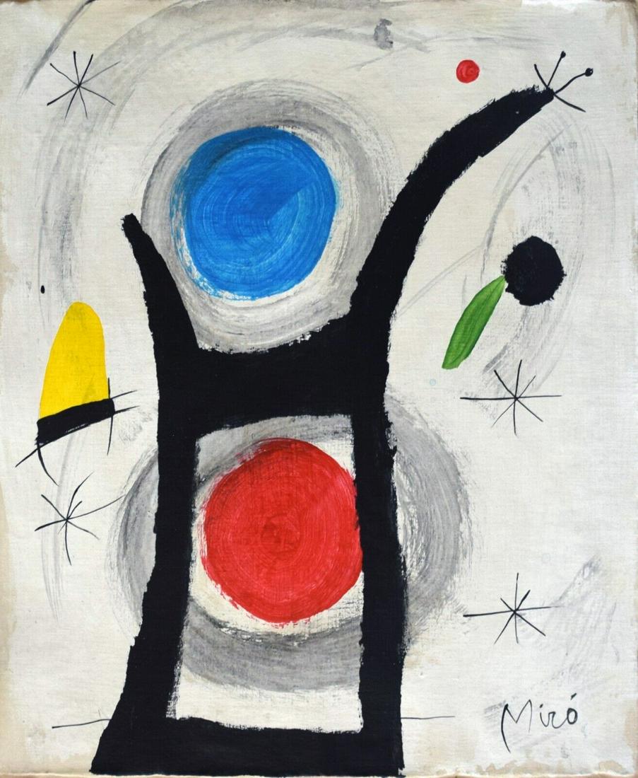 Vintage Abstract Painting Signed Miro (1 of 4)