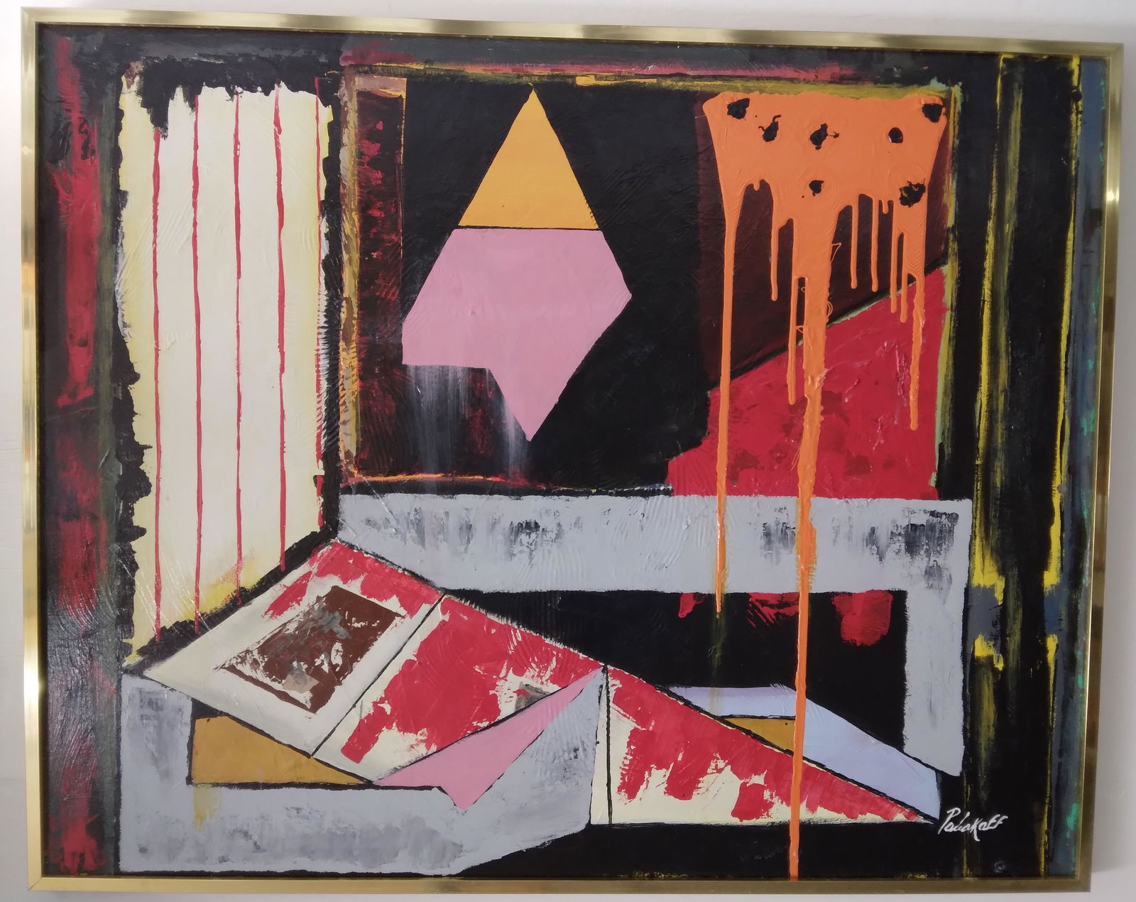 XXL Signed Poliakoff. Abstract Expressionism Composition Painting On Canvas (1 of 8)