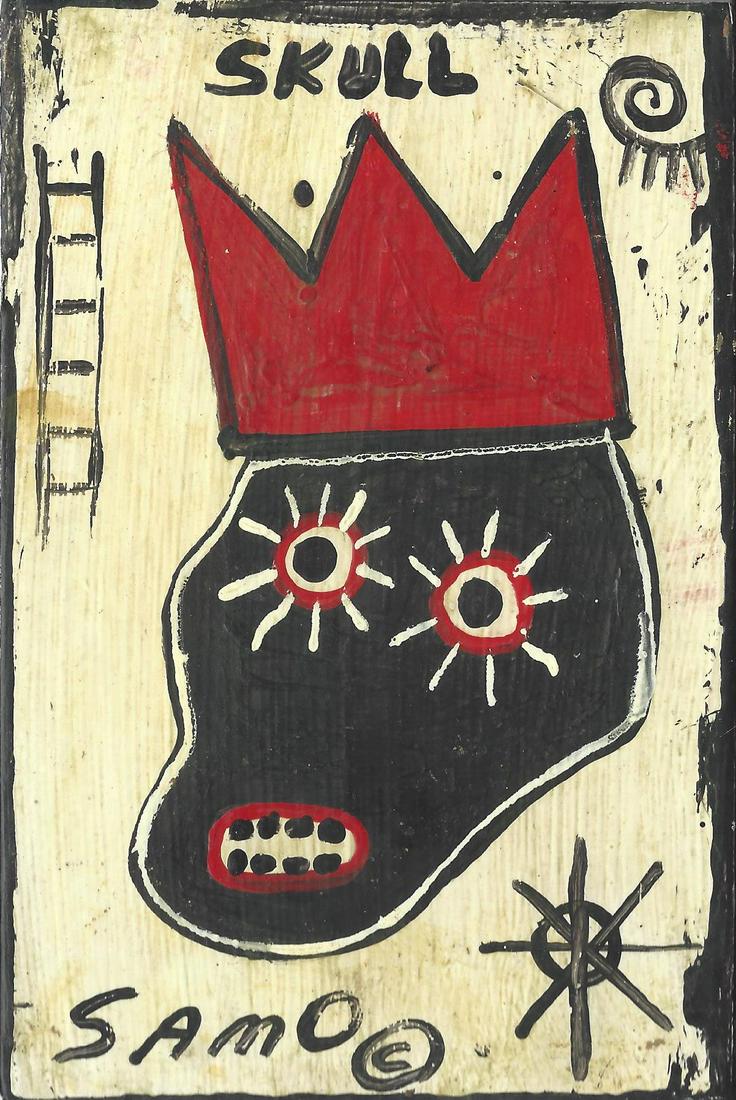 JMB SIGNED Painting NYC SAMO Graffiti Crown Postcard. (1 of 2)
