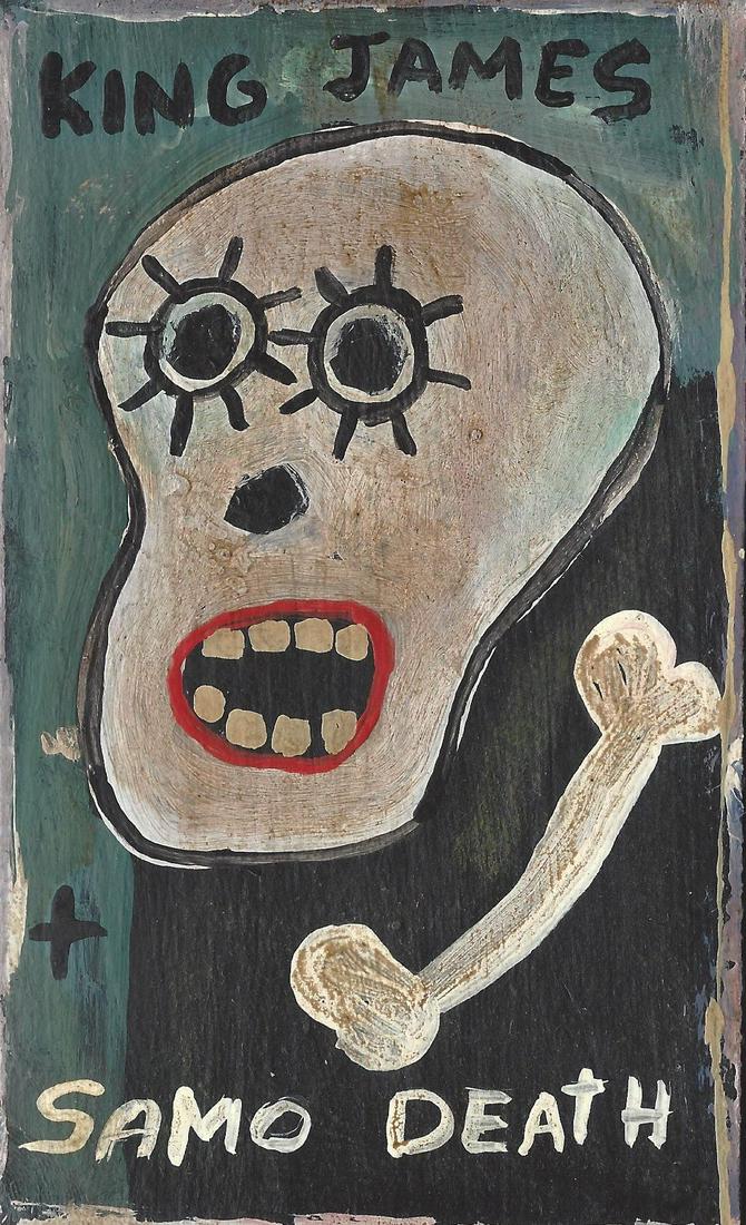 JMB SIGNED Painting NYC SAMO Graffiti Crown Postcard. (1 of 2)