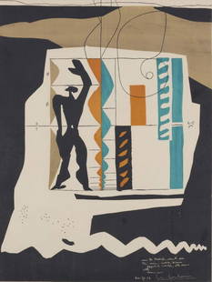 1950 Plate Le Corbusier Lithograph Print: 1950 Plate Le Corbusier Lithograph Print.Approx Size:14 x 11 inches.High quality heavy weight waterproof art paper.white border around the image. We pack & Ship for you, We take care of the shipping