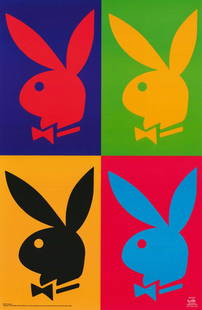 Playboy Classsic Poster Rabbit Head Logo in 4 Colors: Large Playboy Classsic Poster Rabbit Head Logo in 4 Colors. Printed 2001. APRX : 22½ X 34½ inches . Will be shipped rolled in a tube. Excellent Condition