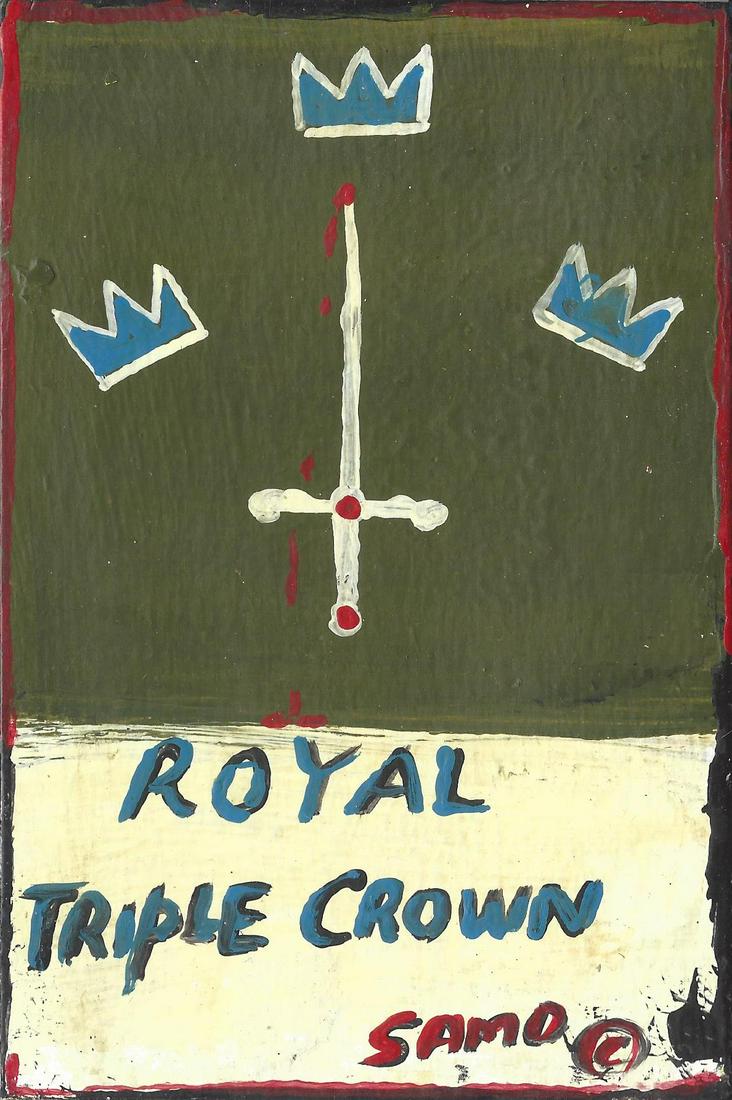 JMB SIGNED Painting NYC SAMO Graffiti Crown Postcard. (1 of 2)