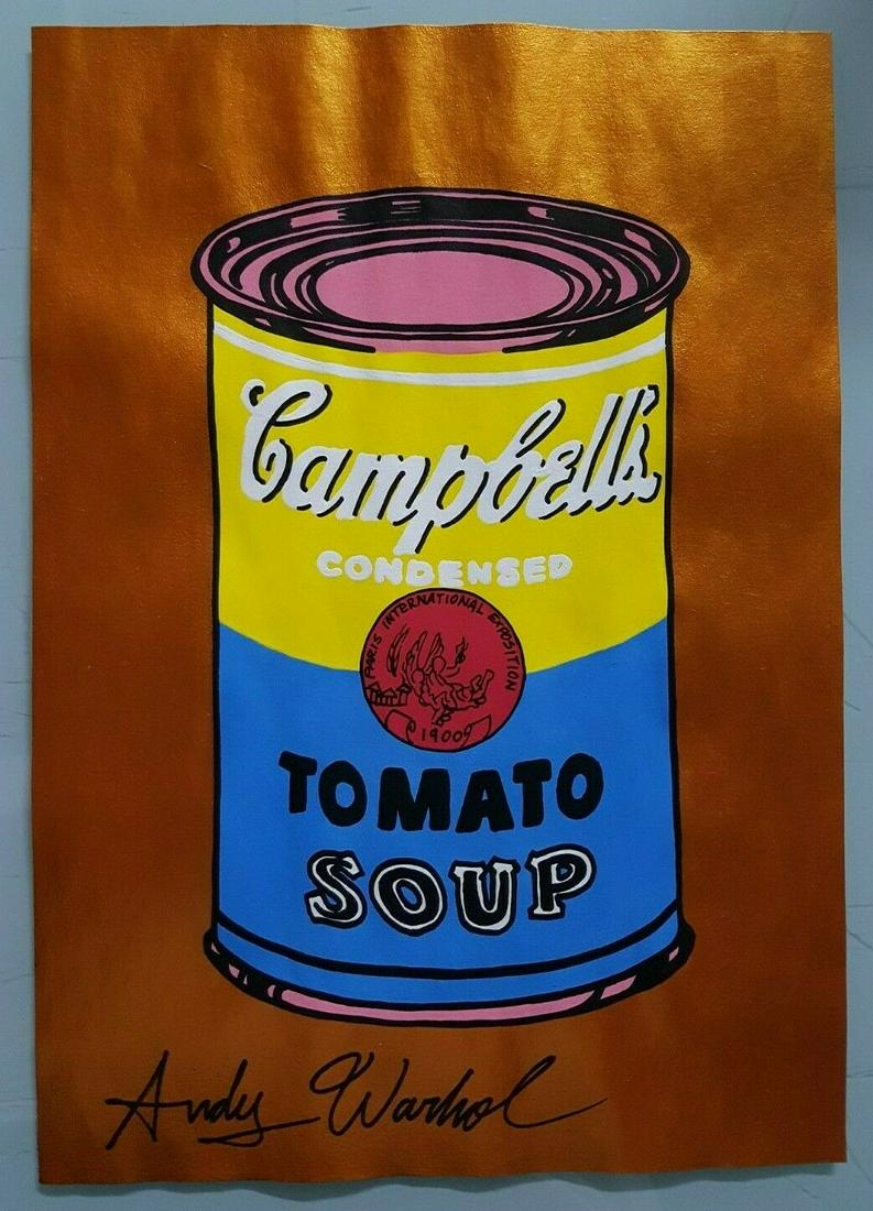 Signed Andy Warhol Mixed Media on Paper.: Signed Andy Warhol Mixed Media on Paper. On verso also stamp . Approx Size: 11 3/4 x 8 1/4 inches. All lots that do not carry established documented provenance nor any past record of auction history r