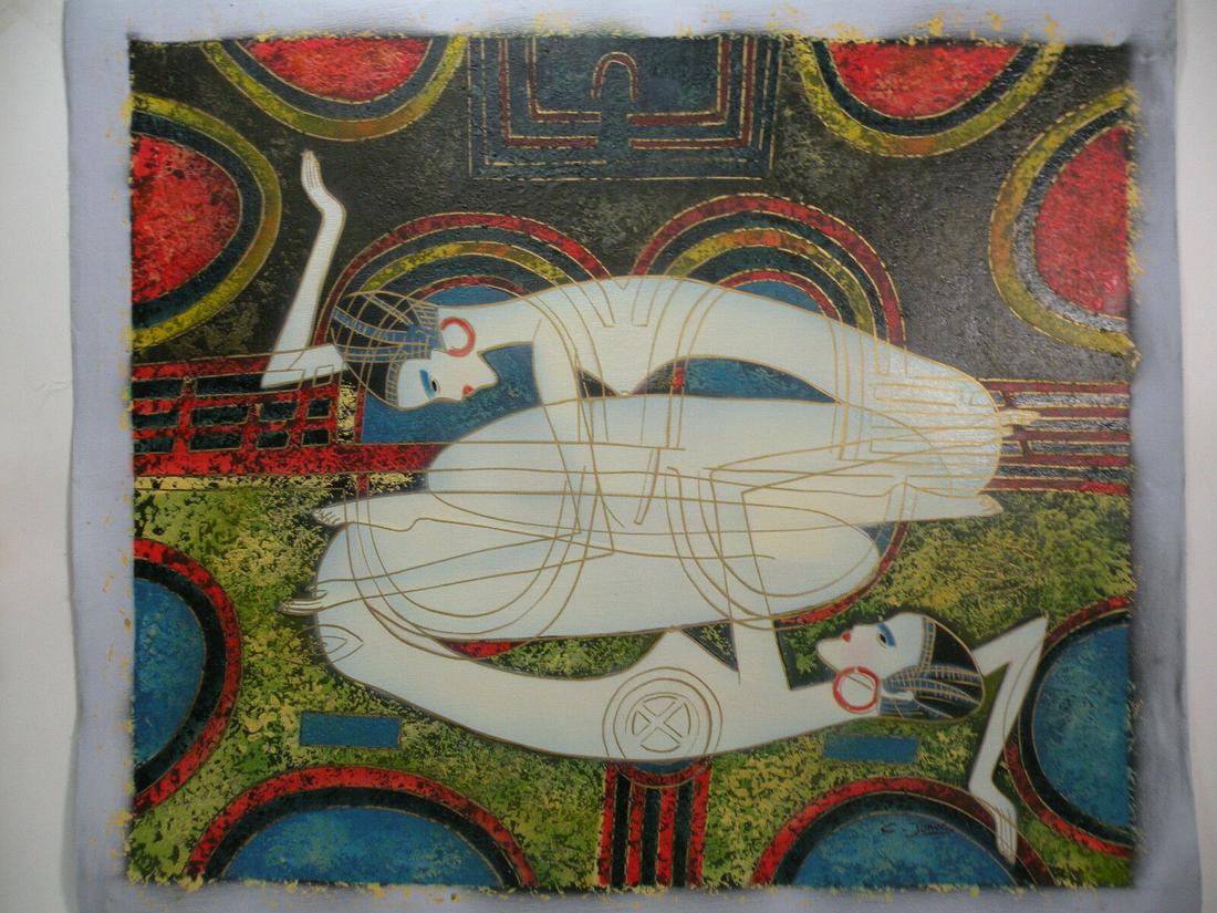 Rare Abstract Oil Painting On Canvas (1 of 1)