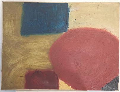 1963 J.Rosso Signed Original Vintage Abstract Painting on Cotton Canvas: 1963 J.Rosso Signed Original Vintage Abstract Painting on Cotton Canvas,Approx Size: 40 X 30 inches.We pack a& Ship for you. We take care of the shipping services in house.