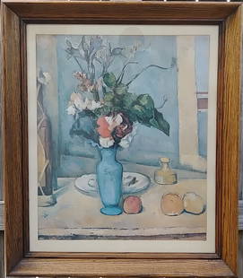 Vintage Paul Cezanne -The Blue Vase - Framed Print: Vintage Paul Cezanne -The Blue Vase - Framed PrintApproximate Window: Size: 22 x 27 Inches. Approximate Frame Size: 26 x 31 x 3 Inches. .Vintage Condition. Under glass -SEE PHOTOS for condition. We pa