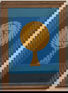 Abstract Painting on Canvas Signed Tamayo, Surreal Art: Abstract Painting on Canvas Signed Tamayo, Surreal Art, (Hombre Azul) Approx Painting Measurements: 24 x 18 inches. Frame Measurements:21 x15 x1 Inches.It is being sold in the manner or style of the a