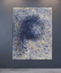 Giant Original Abstract Pointillism Painting on Cotton Canvas: Giant Original Abstract Pointillism Painting on Cotton Canvas,Modern Art Approx Size: 81 X 62 Inches Image, plus extra 2-4 inches for stretching and framing.Due to the extra large size of canvas, it