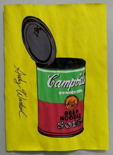 Signed Andy Warhol Mixed Media on Paper: Signed Andy Warhol Mixed Media on Paper. On verso, also stamp . Approx Size: 11 3/4 x 8 1/4 inches. Provenance: This item has limited provenance from an Upper New York estate. All lots that do not car