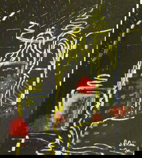 Vintage Abstract Canvas Signed Sigmar Polke , Modern Art 20th Century: Vintage Abstract Canvas Signed Sigmar Polke , Modern Art 20th Century Painting Size Approx: 20 x 18 Inches. This is hand painted Mixed Medium on Canvas It is being sold in the manner or style of the a
