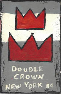 NY 84 JMB SIGNED Painting DOUBLE CROWN NY Graffiti: NY 84 JMB SIGNED Painting DOUBLE CROWN NY Graffiti.Size Approx : 4 x 6 inches. NYC souvenir Street Art from Subway Portfolio,1980’s.It is being sold in the manner or style of the artist after,