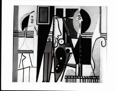 1971 Photography Pablo Picasso Painter And Model Shown: Vintage 1971 Photography Pablo Picasso Painter And Model Shown .- Stamped on verso. Provenance: New York-based Photography Collector.Approx Size: 10 x 8 inches. Photo may have bent corners and damaged
