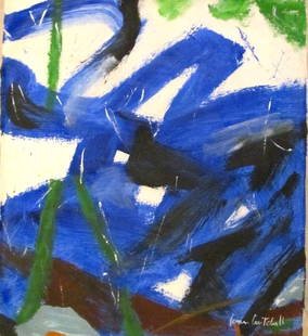 Abstract Painting Signed Joan Mitchell: Abstract Painting Signed Joan Mitchell, Modern Art Approx Canvas Measurements: 17 x 15 inches.SEE PHOTOS as part of the description. Good condition .It is being sold in the manner or style of the arti