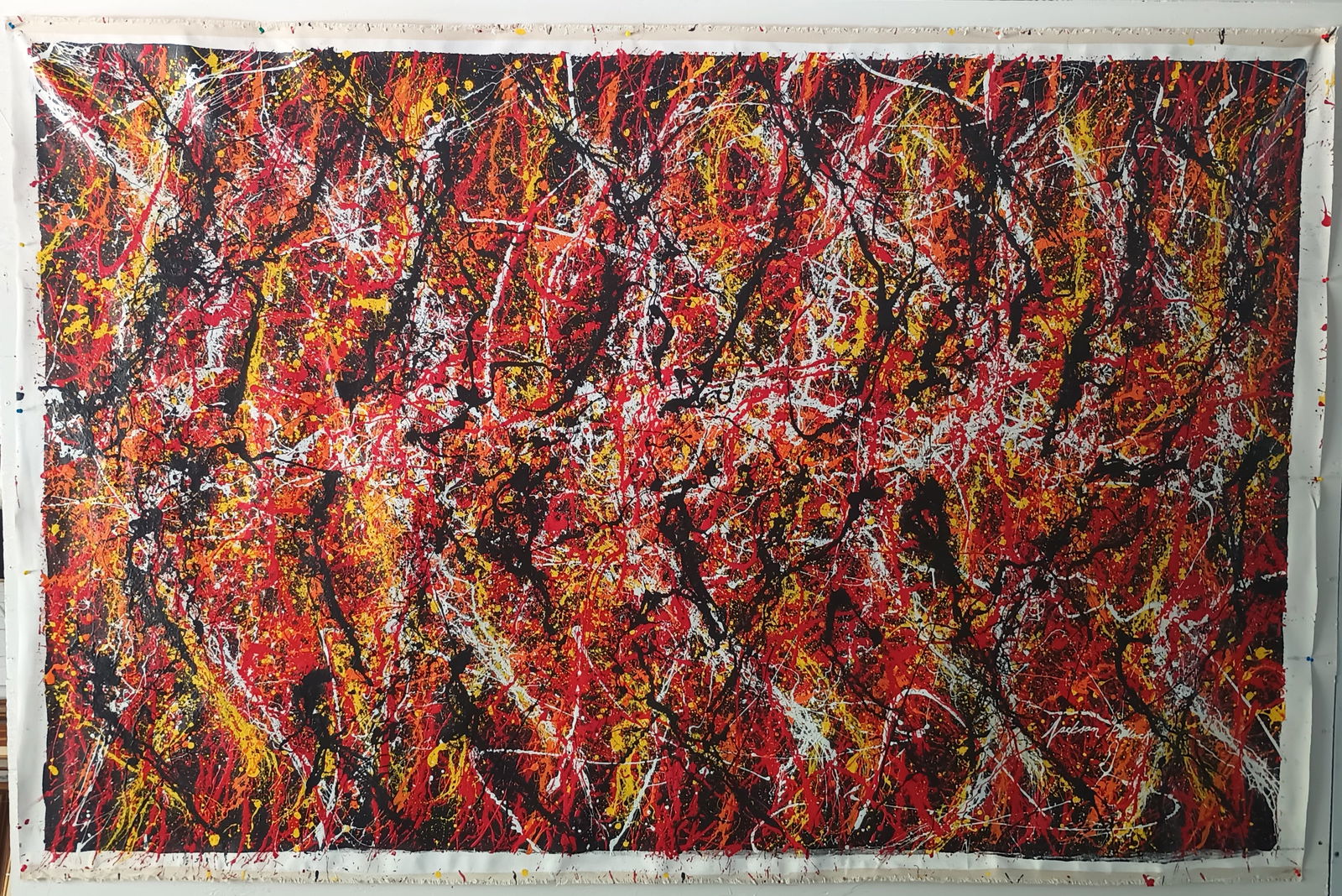 Gigantic Large XXL Signed Jackson Pollock Abstract Art Painting on Canvas (1 of 9)