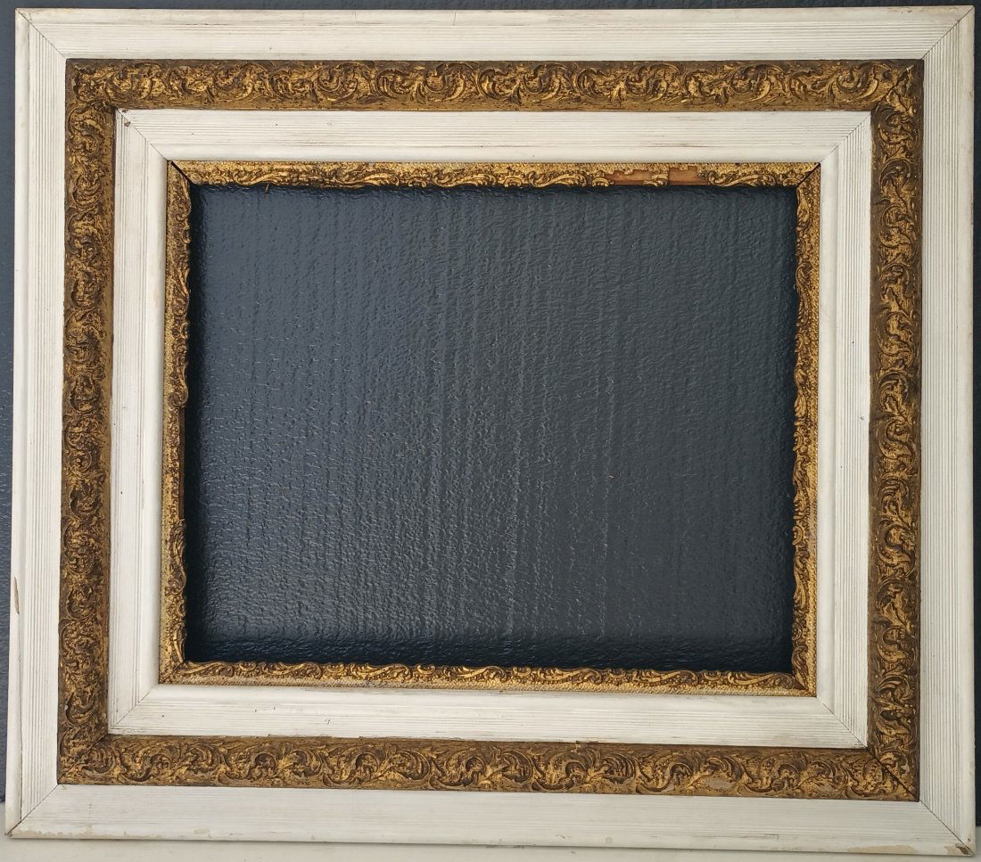 Antique 1800'S Ornate Solid Carved Wood Gesso Picture Frame. (1 of 8)