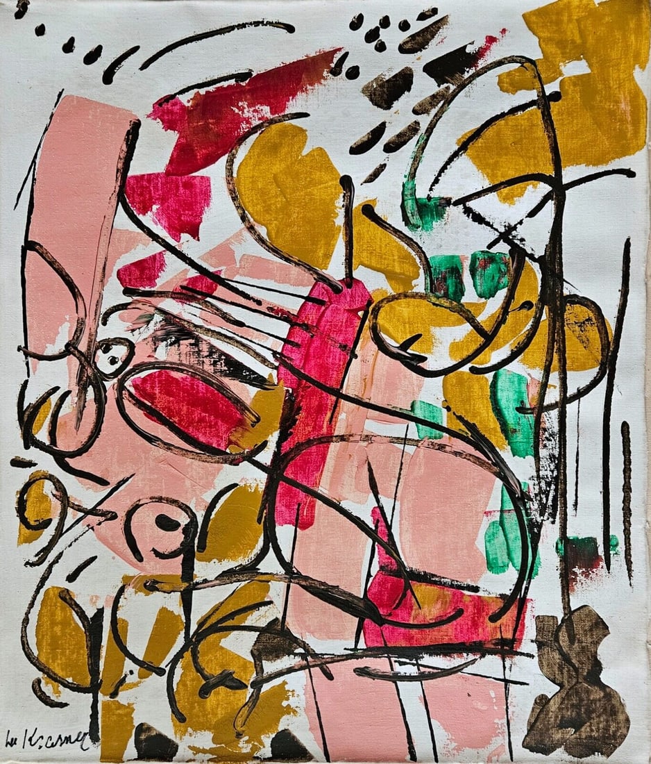 Signed Lee Krasner, Vintage Abstract Canvas, Modern Art (1 of 3)