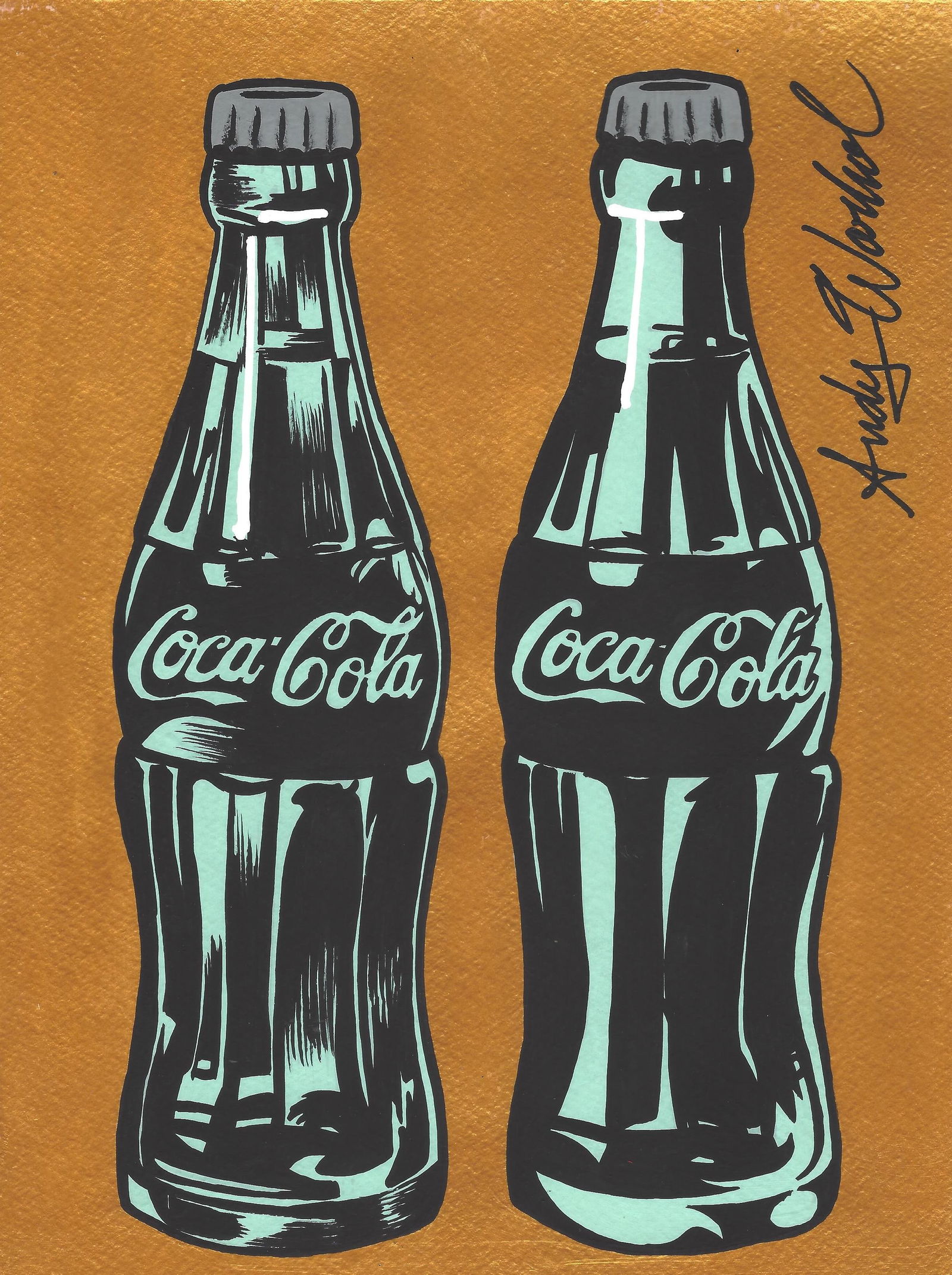 Signed Andy Warhol Mixed Media on Paper. Stamped on Verso (1 of 2)