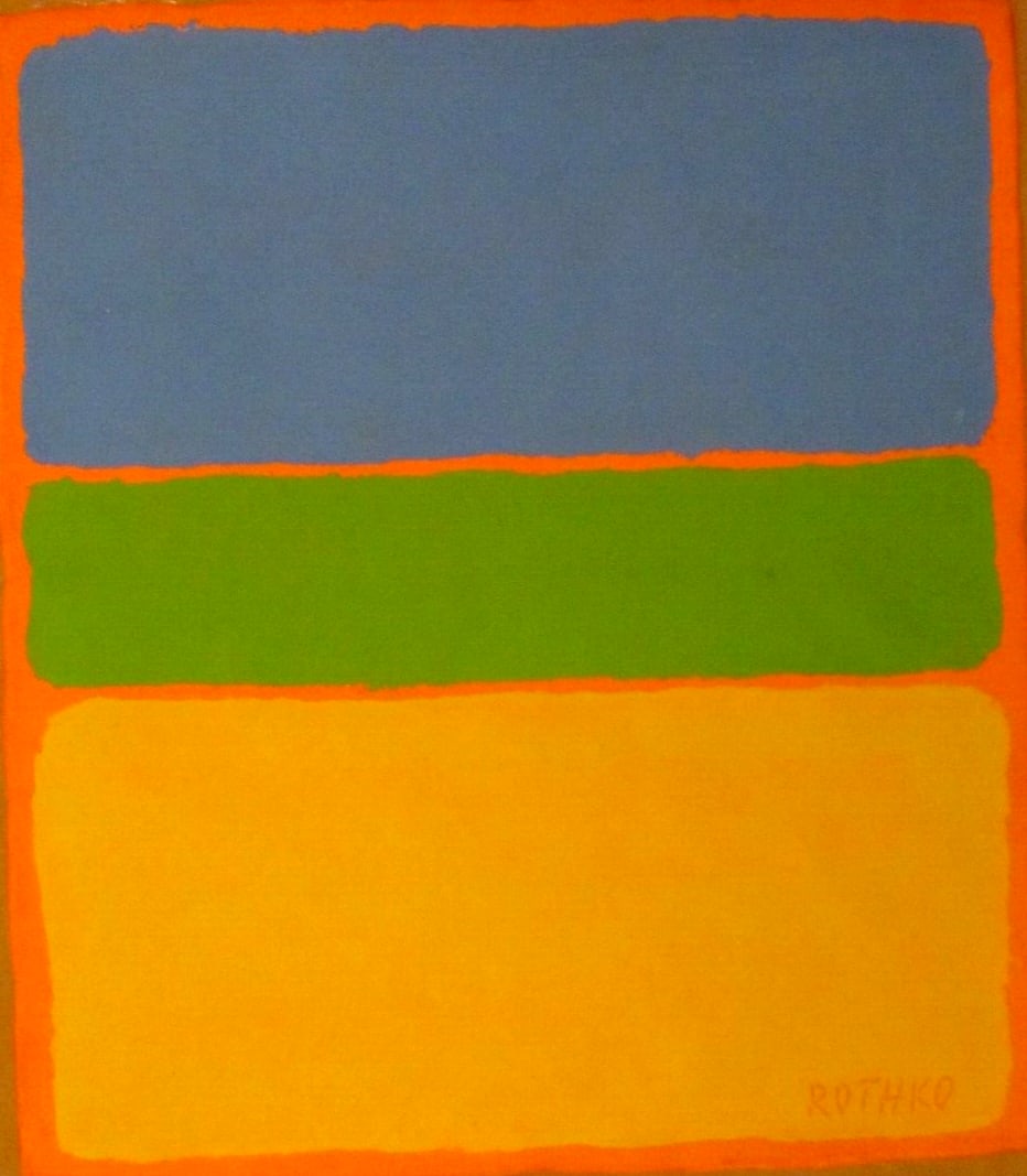 Vintage Abstract Canvas Signed Rothko, Modern Art (1 of 3)