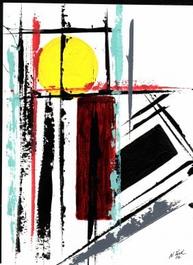Original Abstract New York Geometric Painting (1 of 2)